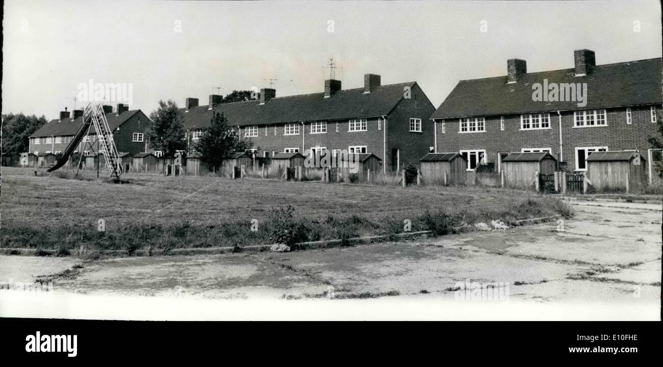 Sep. 09, 1972 - A Former R.A.F. Bomber Station In Suffolk To Be Taken Over As Possible Temporary Home For Uganda Asians: A former R.A.F. bomber station at Stradishall, near Clare, Suffolk, which has been closed since 1970, is to be made ready as temporary accomodation for Uganda Asians who begin to arrive in the coutry shortly. PHOTO SHOWS A general view of some of the houses at the former R.A.F. at Stradishall today. Stock Photo