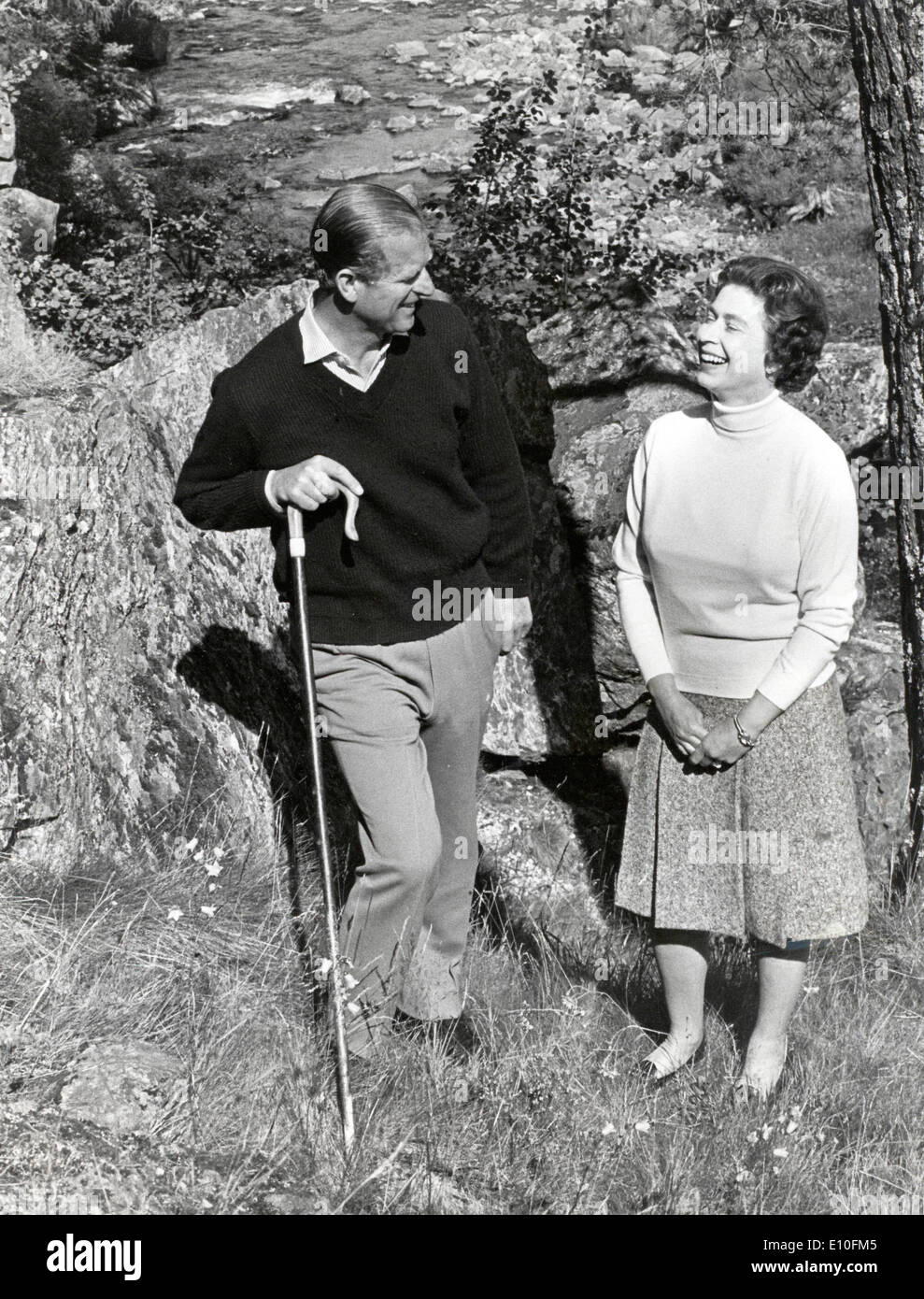Queen Elizabeth II and Prince Philip go for a walk Stock Photo - Alamy