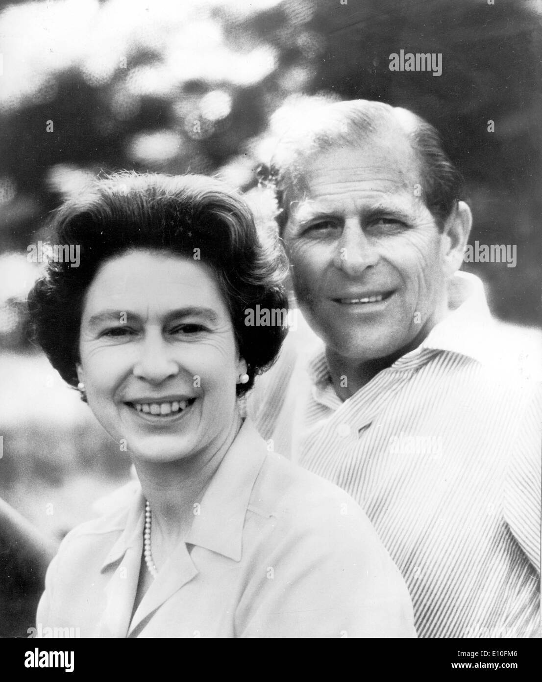 Portrait of Queen Elizabeth II and Prince Philip Stock Photo
