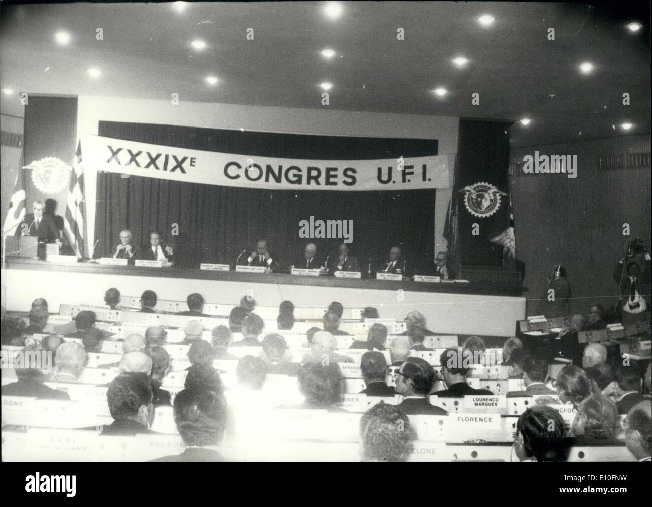 Oct. 10, 1972 - meeting of the 39th of the Union of International Trade Fairs (Union des Foiras International UFI) Themolo, (Greece Stock Photo