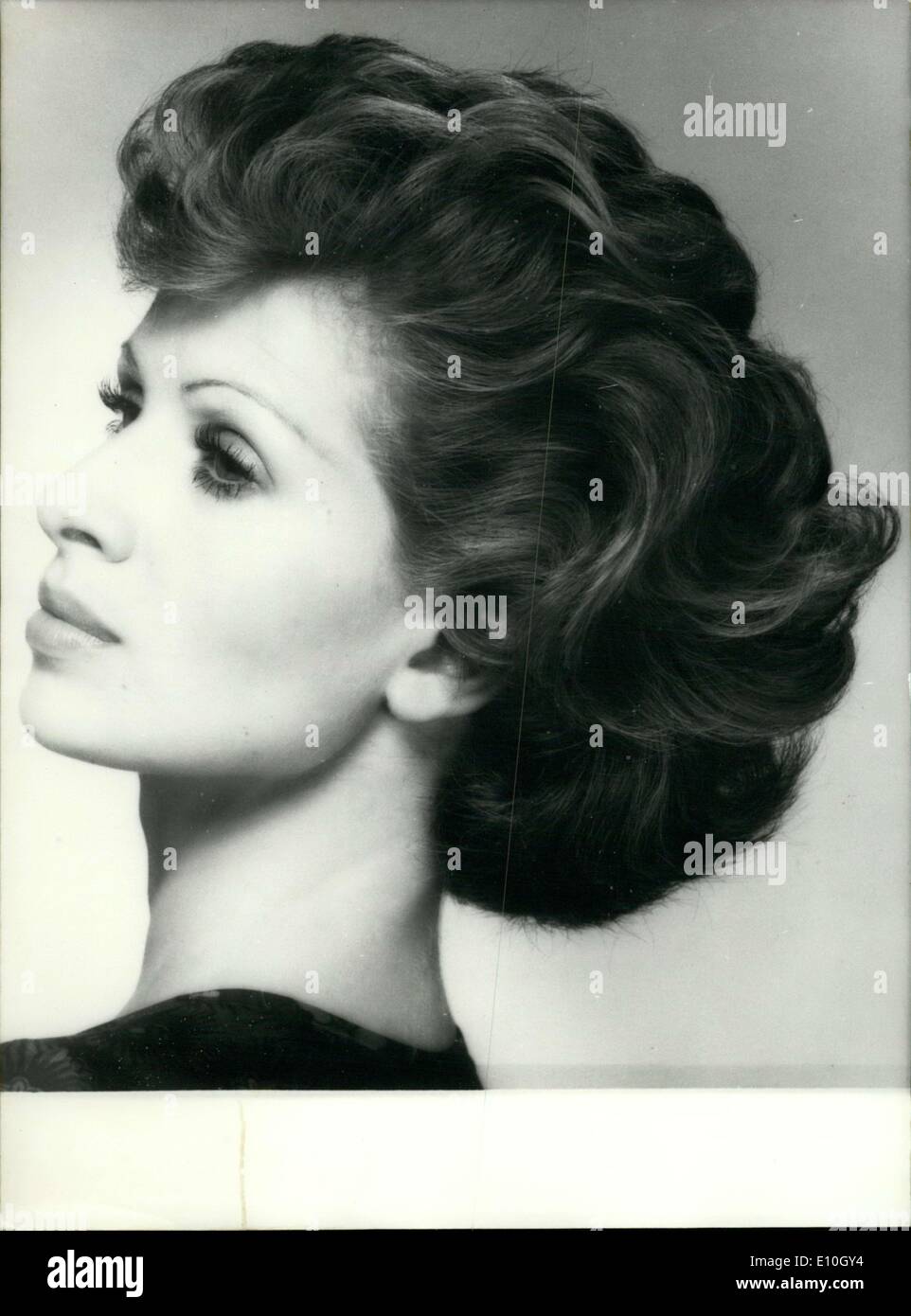 Jan. 31, 1973 - In Damia's copper-colored hair, the highlights emphasize its lightness on top in opposition to the full-bodied, Stock Photo