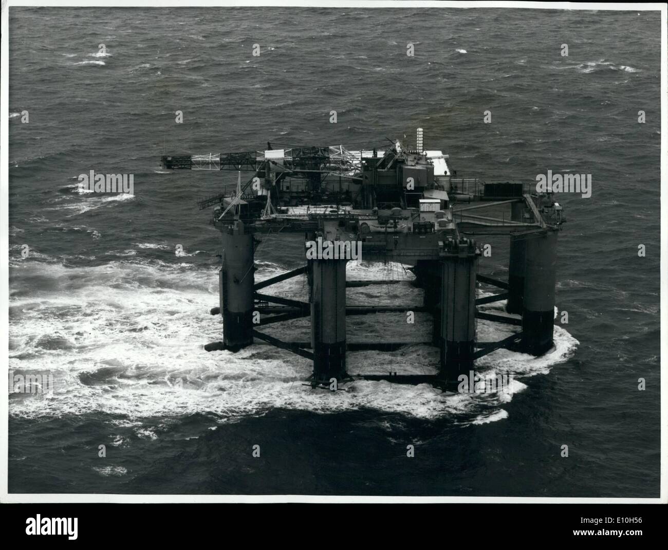 Nov. 11, 1972 - The First Self-Propelled Drilling Rig For Use In The North Sea Passes Through The Channel. Photo shows ''Ocean Victory'', the first self-propelled drilling rig designed for North Sea oil exploration and capable of operating in 30-foot waves and against 100 m.p.h. winds, passing through the English Channel, with its helicopter pad a prominent feature. American built, it is 320-feet long, 262-feet wide and its 6,700 h.p. engines produce speeds of seven knots ahead and three knots astern. Stock Photo