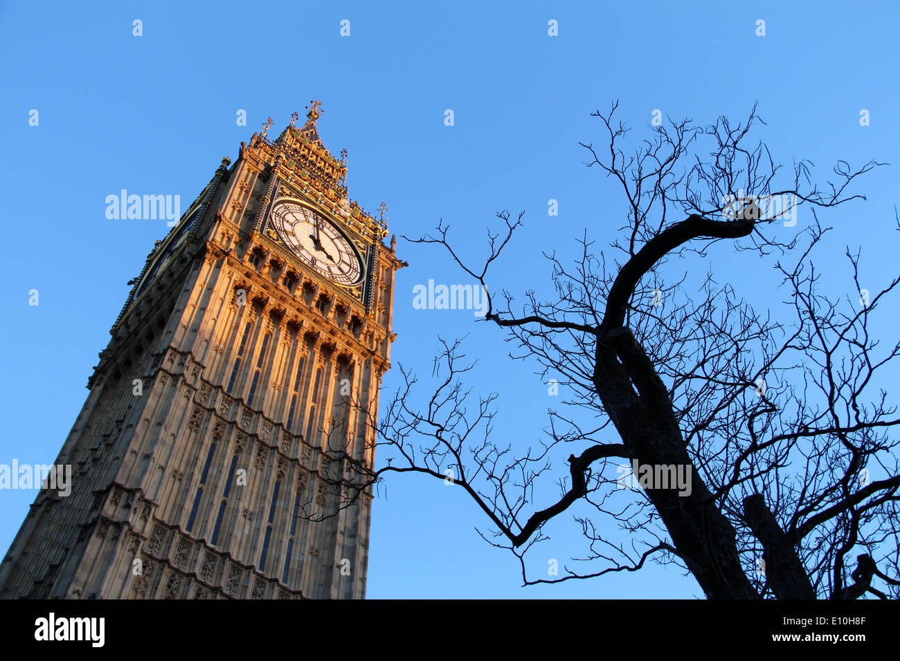 London: Big Ben (Elizabeth Tower) from west side Stock Photo