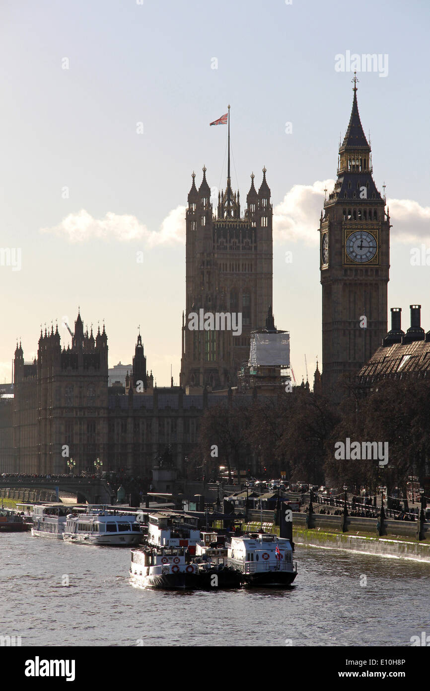 London: Palace of Westminster with Big Ben (Elizabeth Tower) Stock Photo