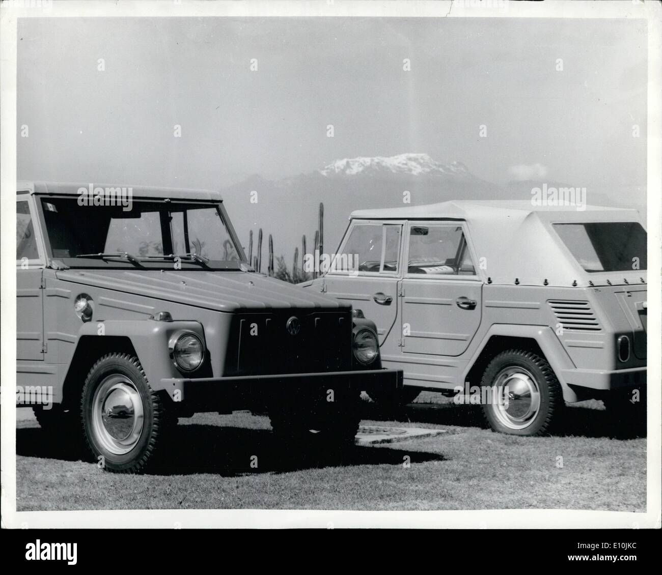 Mar. 03, 1973 - The first shipments of 12,000 VW Safari to the US start march 15, 1973. The Volkswagen Safari has so far not been exported to the Us in commercial quantities. The Safari is the latest relative of a military type landrover originally built for Rommel's desert warfare. The VW plant in Puebla, Mexico started to build the Safari in November 1970. A big expansion in the Mexican production of VW cars has originally been planned to satisfy not only the Mexican market, but to be shipped to all parts of the globe. In an official celebration Pres Stock Photo