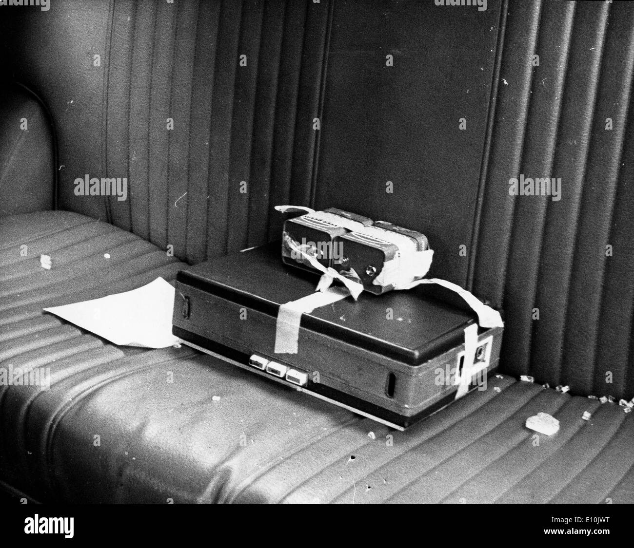 Mar 08, 1973; London, England, UK; Bombs that were discovered in a car