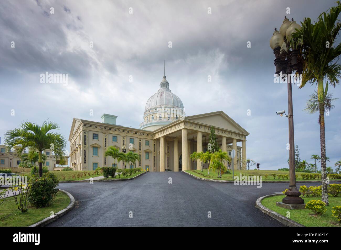 Capitol complex, government buildings in Melekeok in the Republic of Palau, Micronesia, Oceania - April 2014 Stock Photo