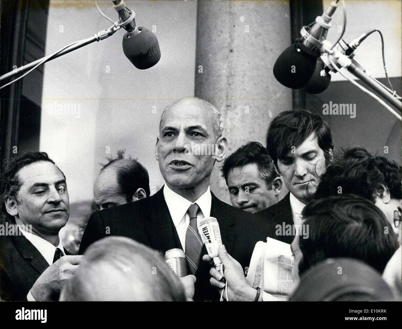 May 16, 1973 - Hafez Ismail Leaving the Elysee Palace Stock Photo
