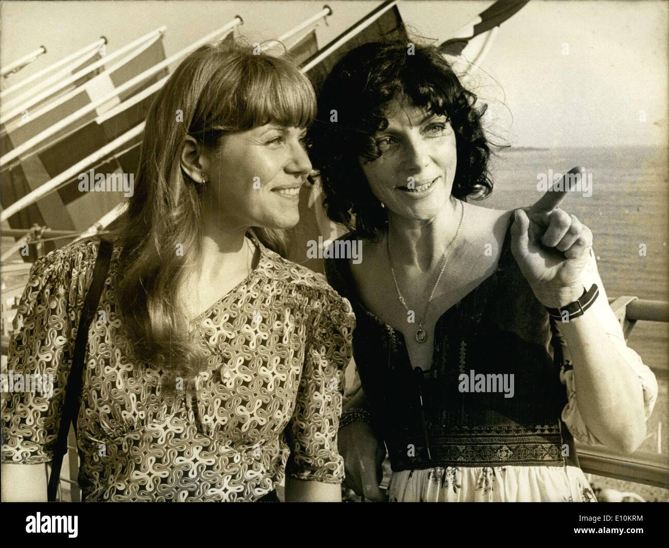 May 16, 1973 - Comedians Cecile Vassort and Rosine Rochette in Cannes Stock Photo