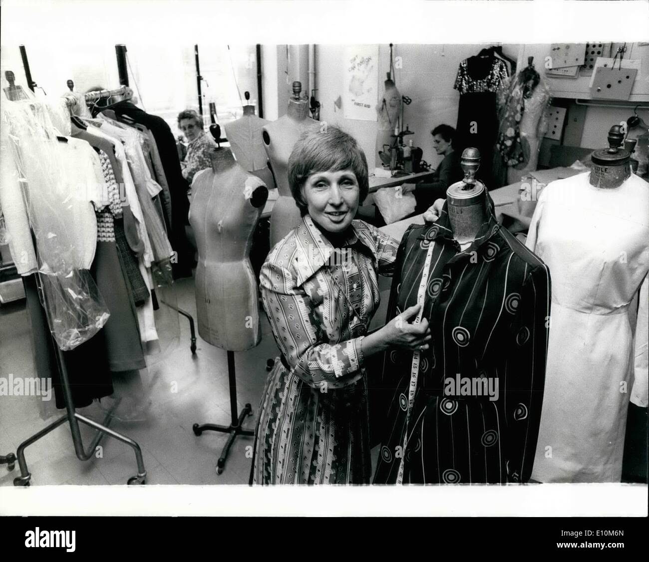 Jun. 06, 1973 - Susan Small To Make Princess Anne's Wedding Dress: Princess Anne has asked Mrs. Maureen Baker, of the Susan Small fashion house, to design her wedding dress. Mrs. Baker, who design most of the Princess Anne's wardrobe, will also be responsible for her going away outfit/. Photo Shows Mrs. Maureen Baker pictured today in the Workshop of the Susan Small fashion house in London. Stock Photo