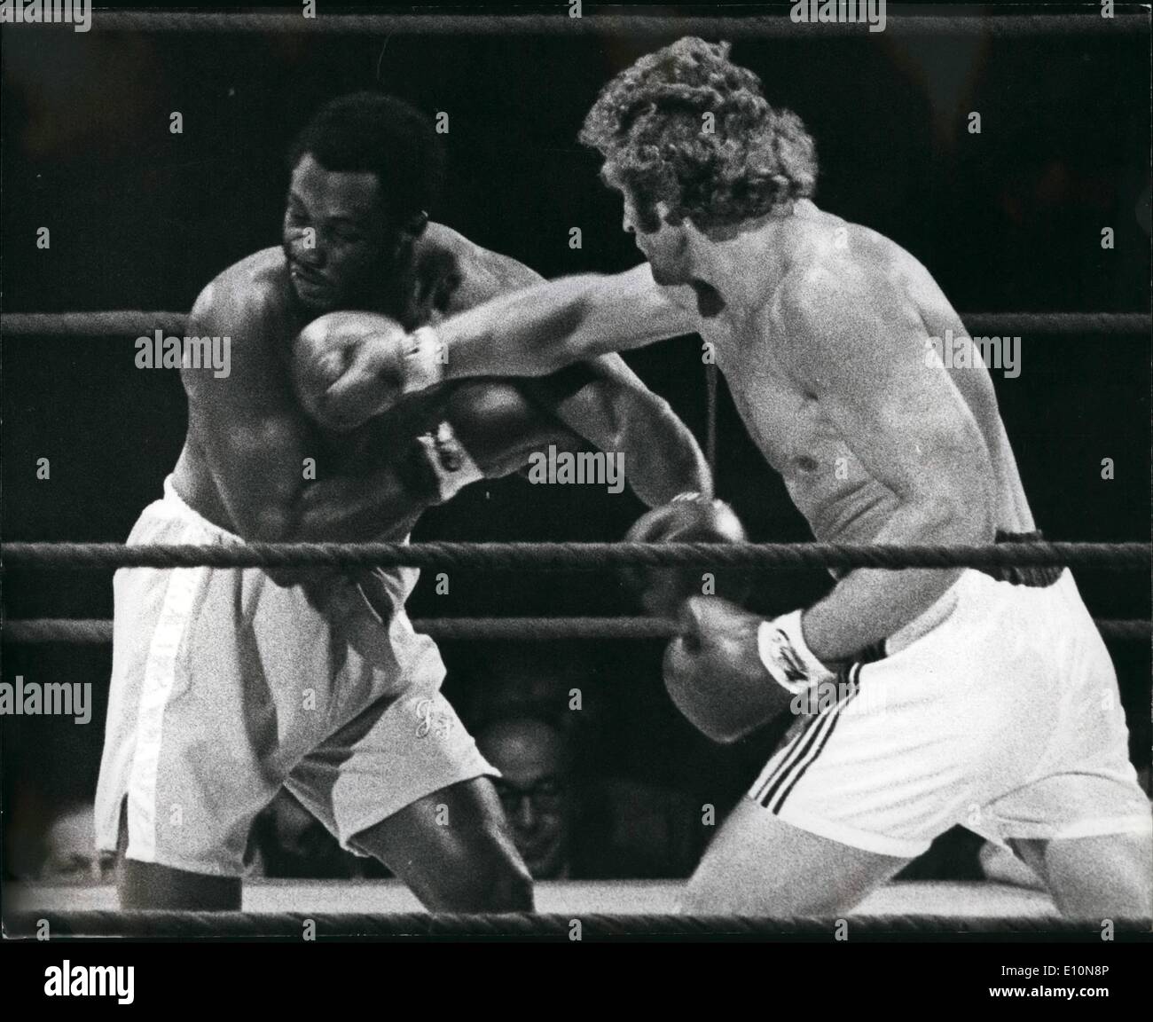 Jul. 07, 1973 - Joe Frazier Beats Joe Bugner On Points: Joe Frazier the European Heavyweight Champion was beaten or points over Stock Photo