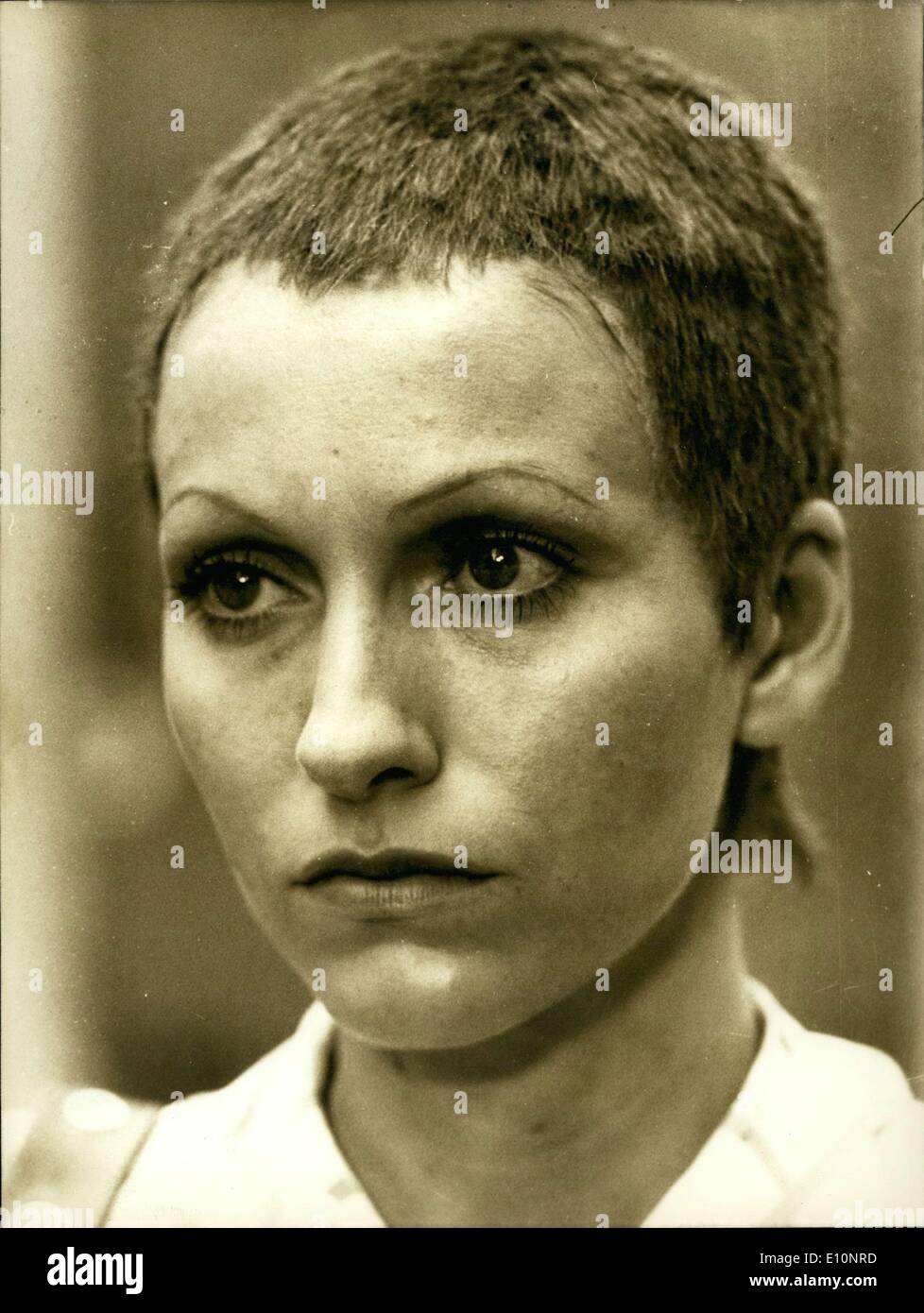 Aug. 29, 1973 - In order to film ''The Irony of Destiny'' by Edouard Molinaro, Juliette Mills had to cut her hair. Here is a picture of her new do. Stock Photo