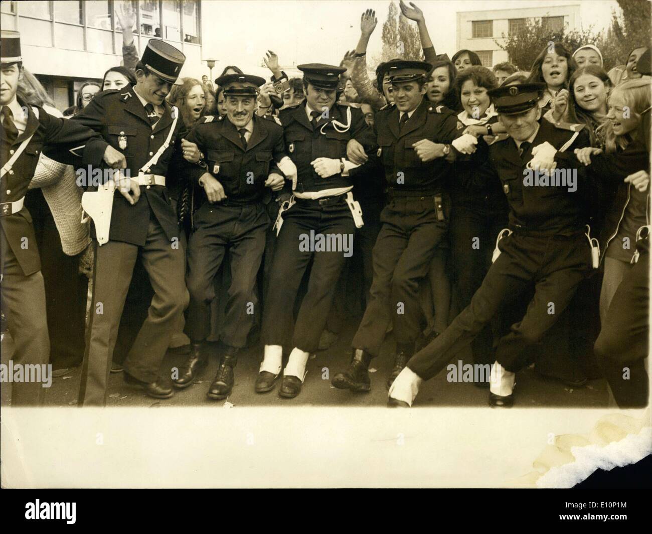 Oct. 31, 1973 - Osmonds Viisting France Include Alan, Wayne, Merill, Jay, Donny, Jimmy and Sister Marie Stock Photo