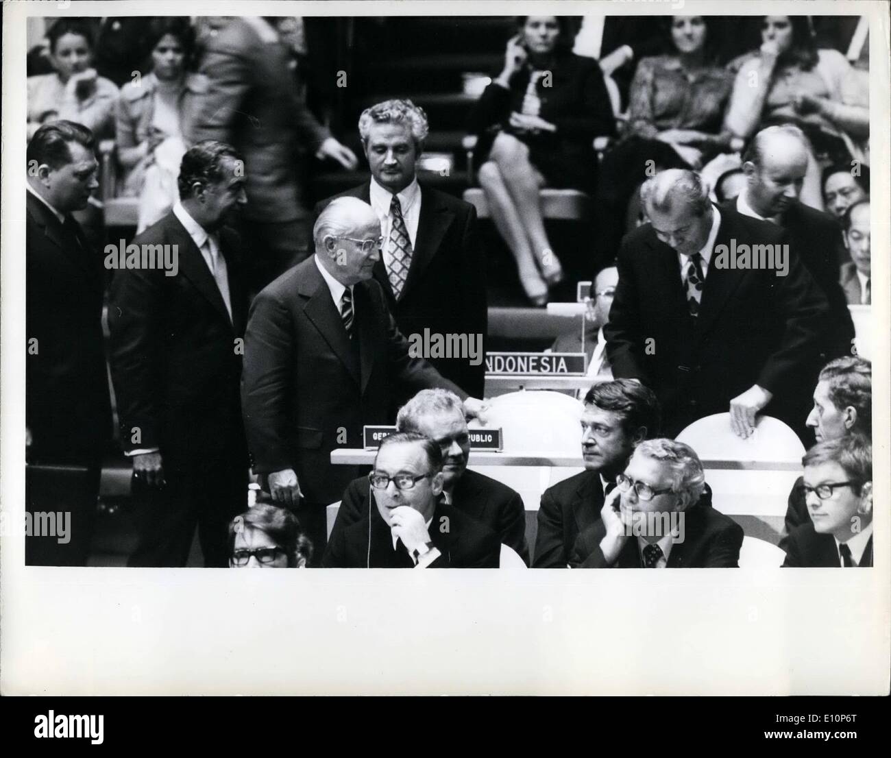 Sep. 09, 1973 - Seating of East German Foreign Minister Otto Winzer. Stock Photo