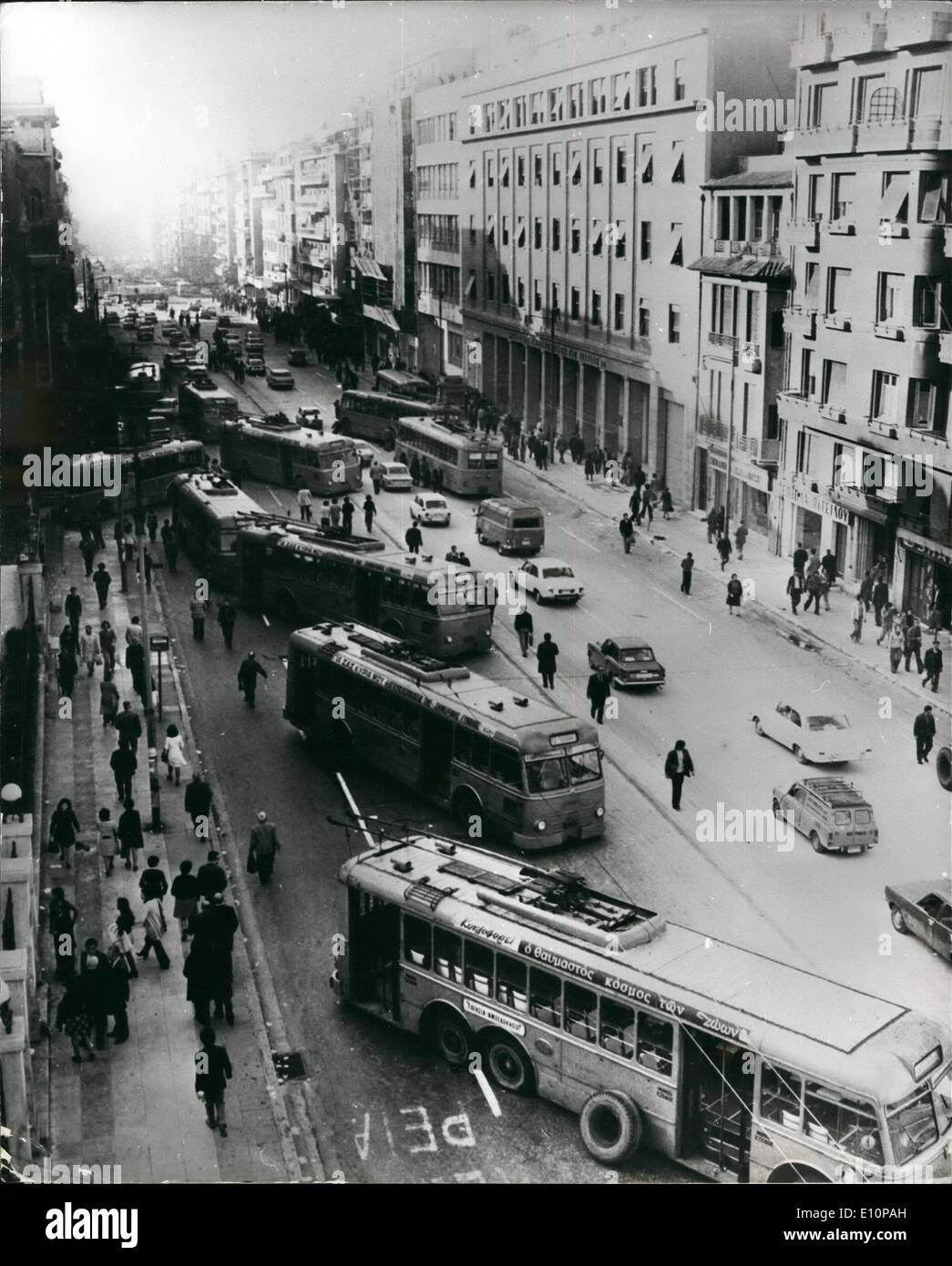Nov. 11, 1973 - STUDENTS IN RIOTS IN ATHENS: PHOTO SHOWS:- Buses used ...