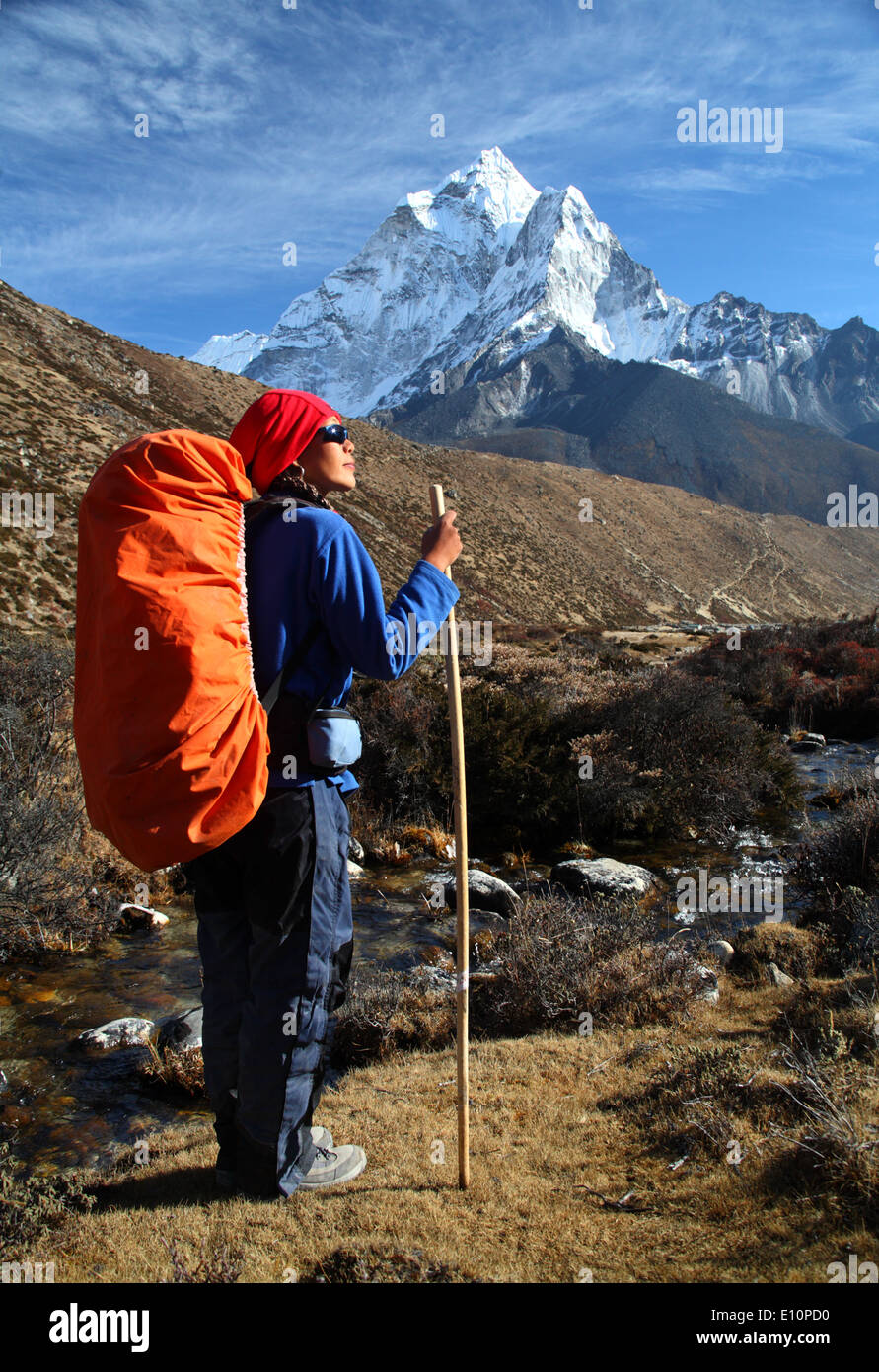 Backpacking in Nepal Stock Photo Alamy