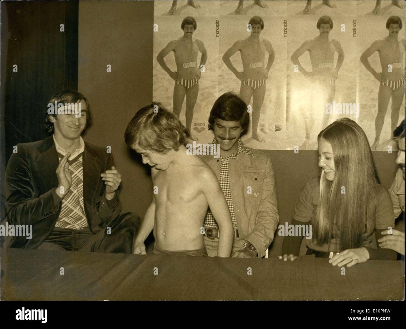 Nov. 12, 1973 - American Olympic swimmer Mark Spitz vacations in Paris. Stock Photo