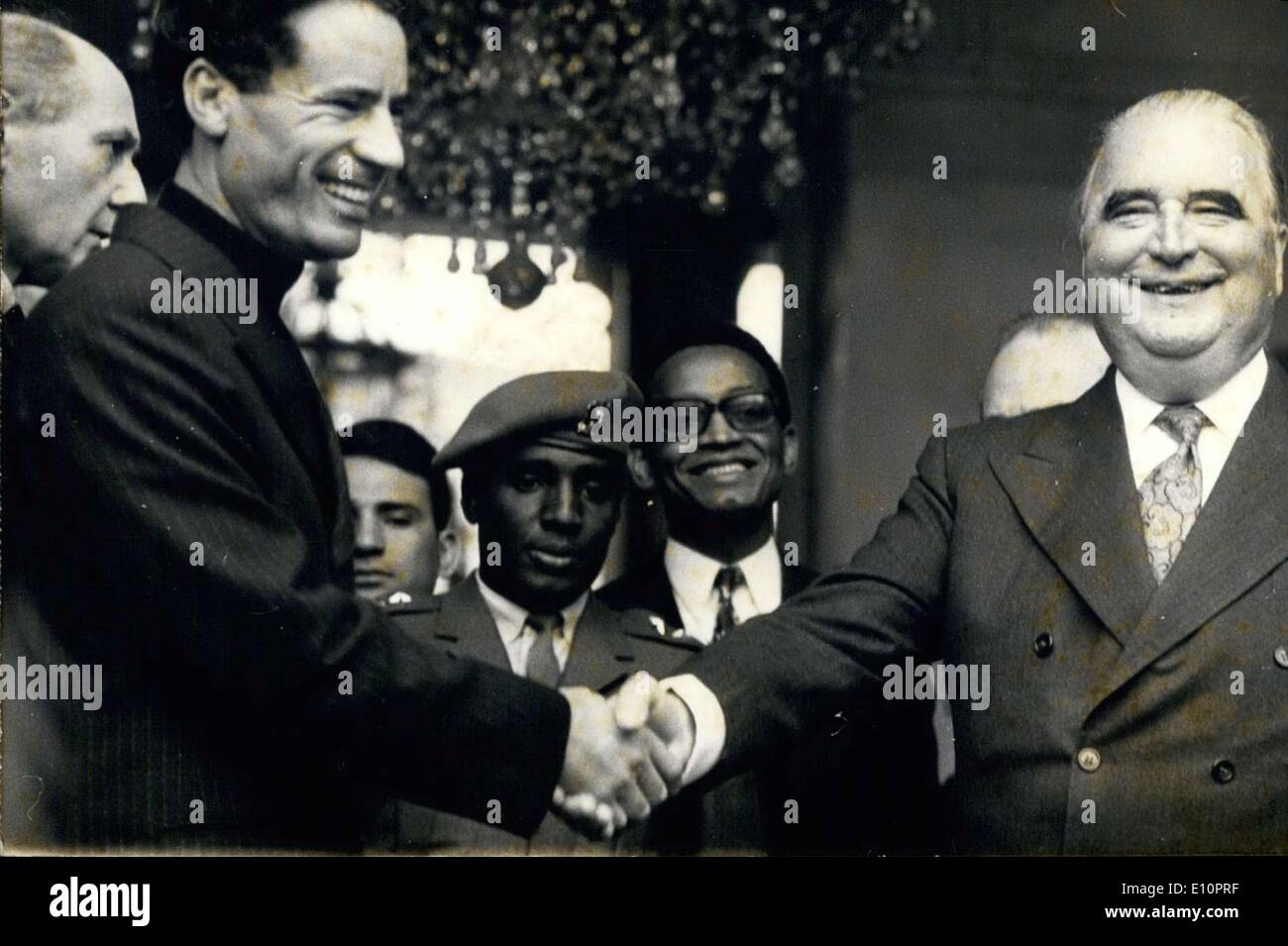 Nov. 24, 1973 - Colonel Khaddafi of the Congo & French President Pompidou Stock Photo