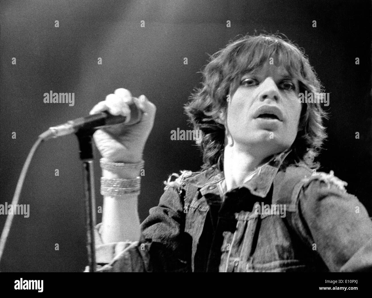 Rolling Stones singer Mick Jagger performs in Munich Stock Photo