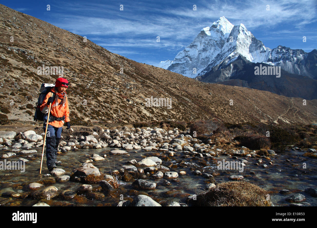 Backpacking in Nepal Stock Photo Alamy