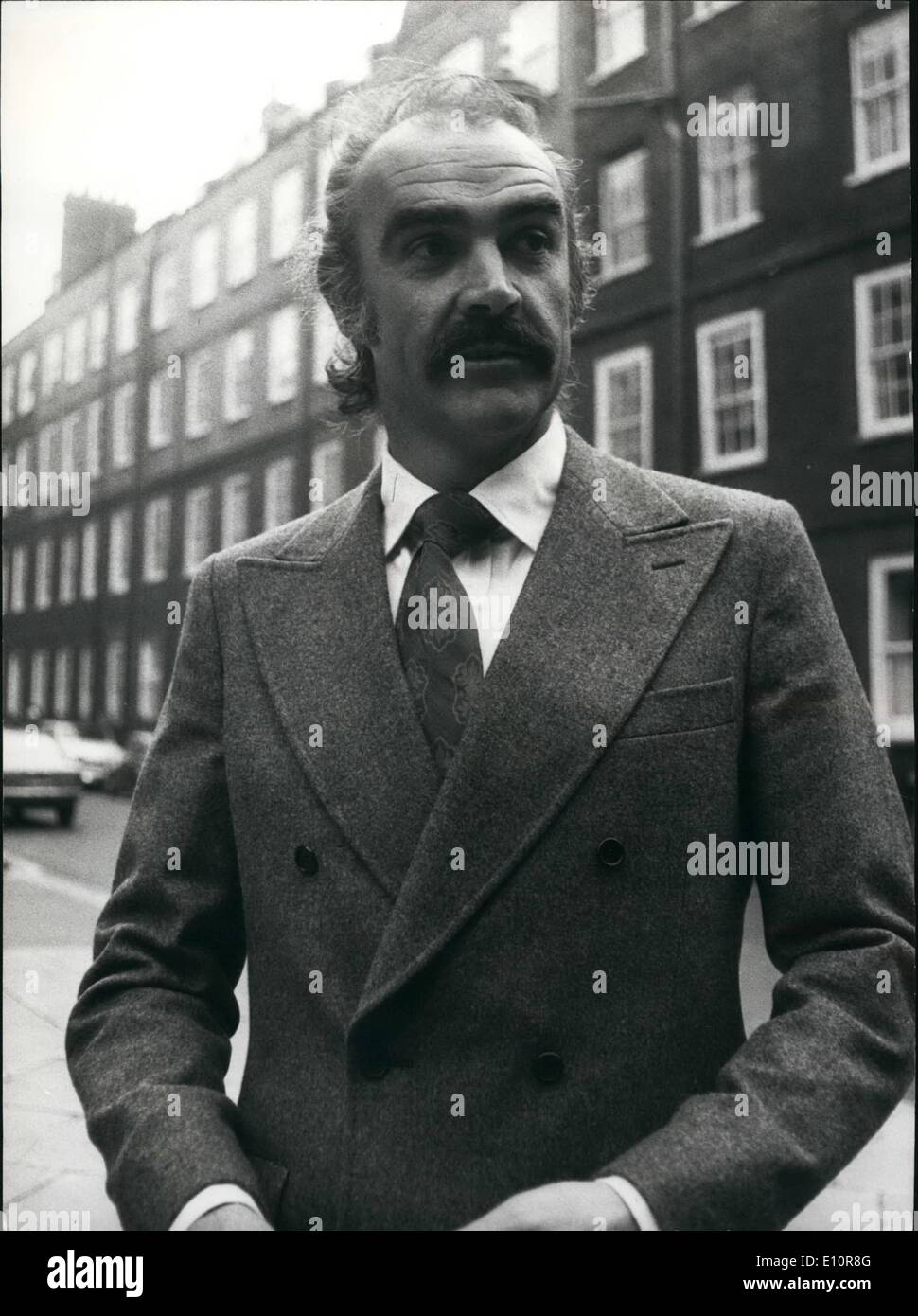 Oct. 10, 1973 - Sean Connery divorce petition at Law Courts: A petition by actor Sean Connery for a divorce decree against actress Diane Cilento was heard today at the Law Courts. Photo shows Sean Connery pictured in London today. Stock Photo