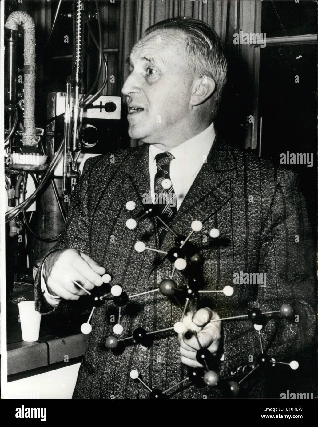 Oct. 10, 1973 - Nobel Prize Winner.: Photo shows Dr. Ernst Otto Fischer of Professor of Inorganic Chemistry at Munich University, who shares the Nobel Prize for Chemistry with Dr. Wilkinson, Professor of Inorganic Chemistry at Imperial College, London. Stock Photo