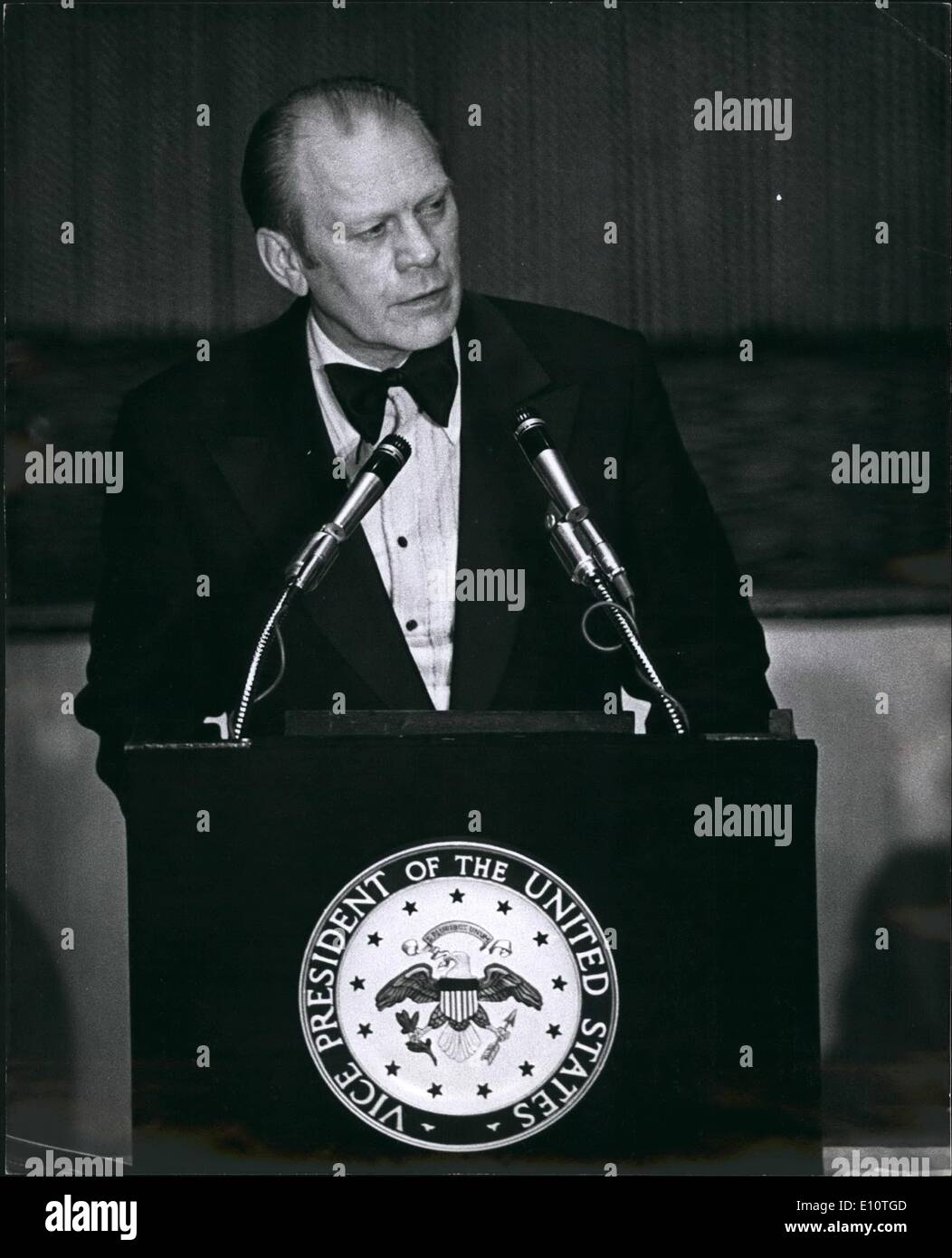 Feb. 02, 1974 - U.P. Gerald Ford American Jewish Compress Dinner New York Hilton APRES Stock Photo