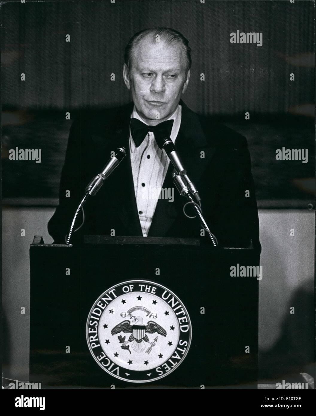 Feb. 02, 1974 - U.P. Gerald Ford American Jewish Compress Dinner New York Hilton Stock Photo