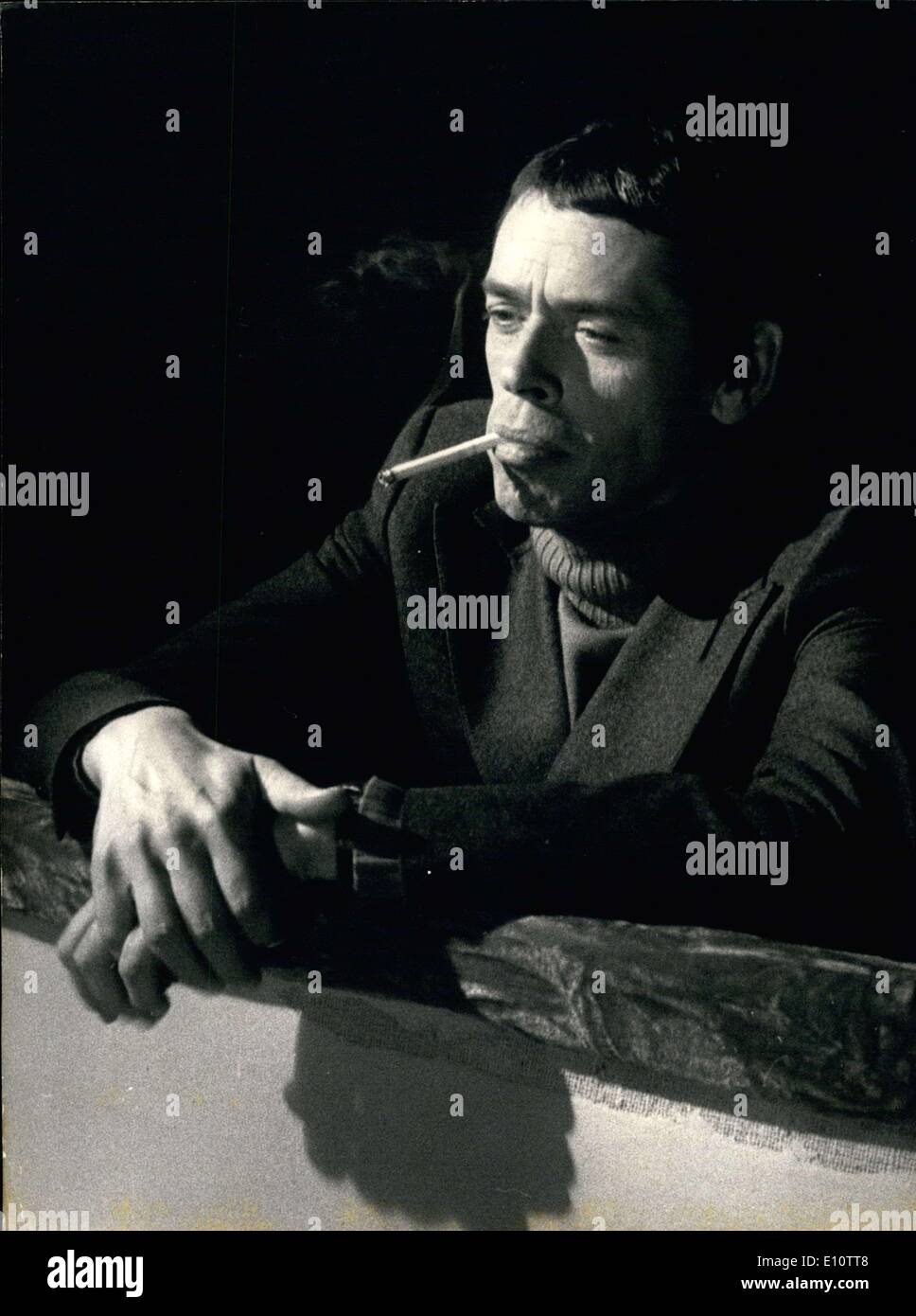 Feb. 07, 1974 - Jacques Brel (pictured) is starring in a new musical film that is being shot in Nice. Stock Photo