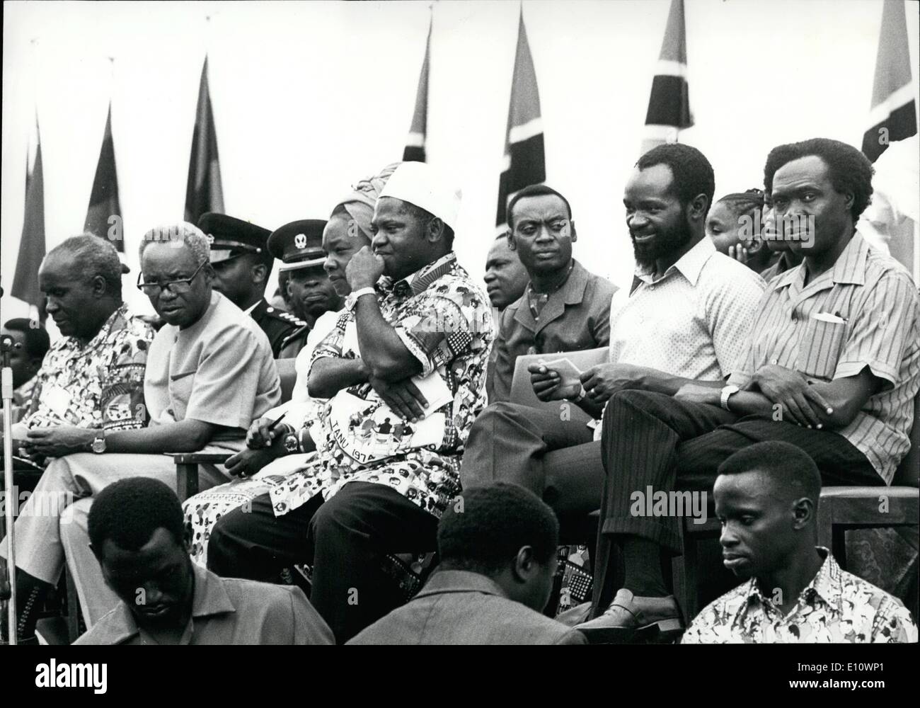 Jul. 07, 1974 - The line up of dignitaries at the TANU birthday celebrations; (left to right