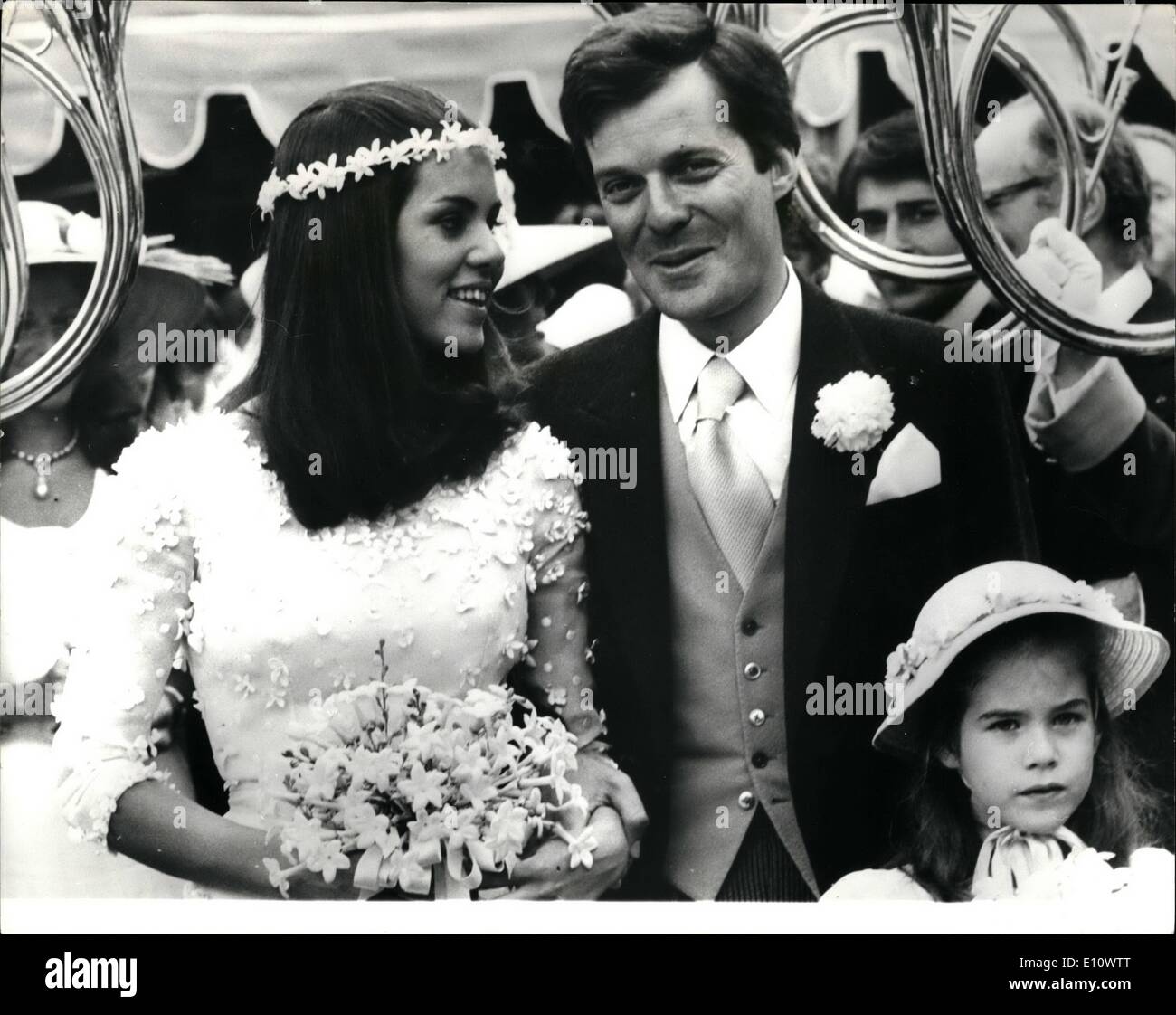 Jul. 07, 1974 - David De Rothschild Wed: David De Rothschild, 31, of the famous banking and industrial family,pictured with his Stock Photo