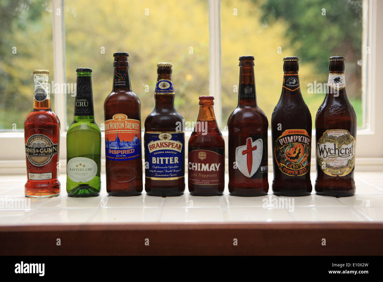 Traditional Beers in Bottles Stock Photo