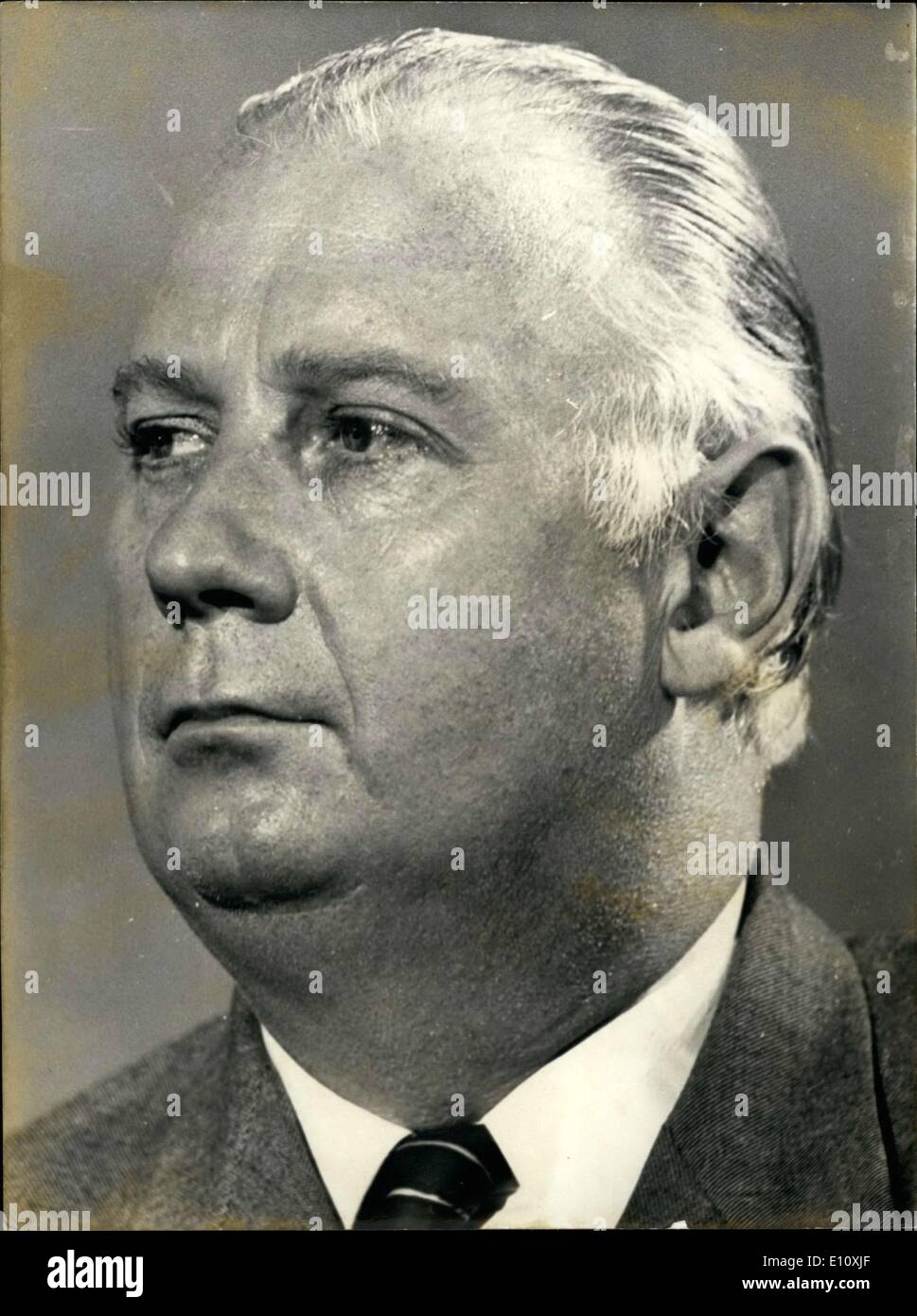 May 29, 1974 - 52 year-old Michel Poniatowski pictured , Minister of Public Health and of Social Security since last year was t Stock Photo