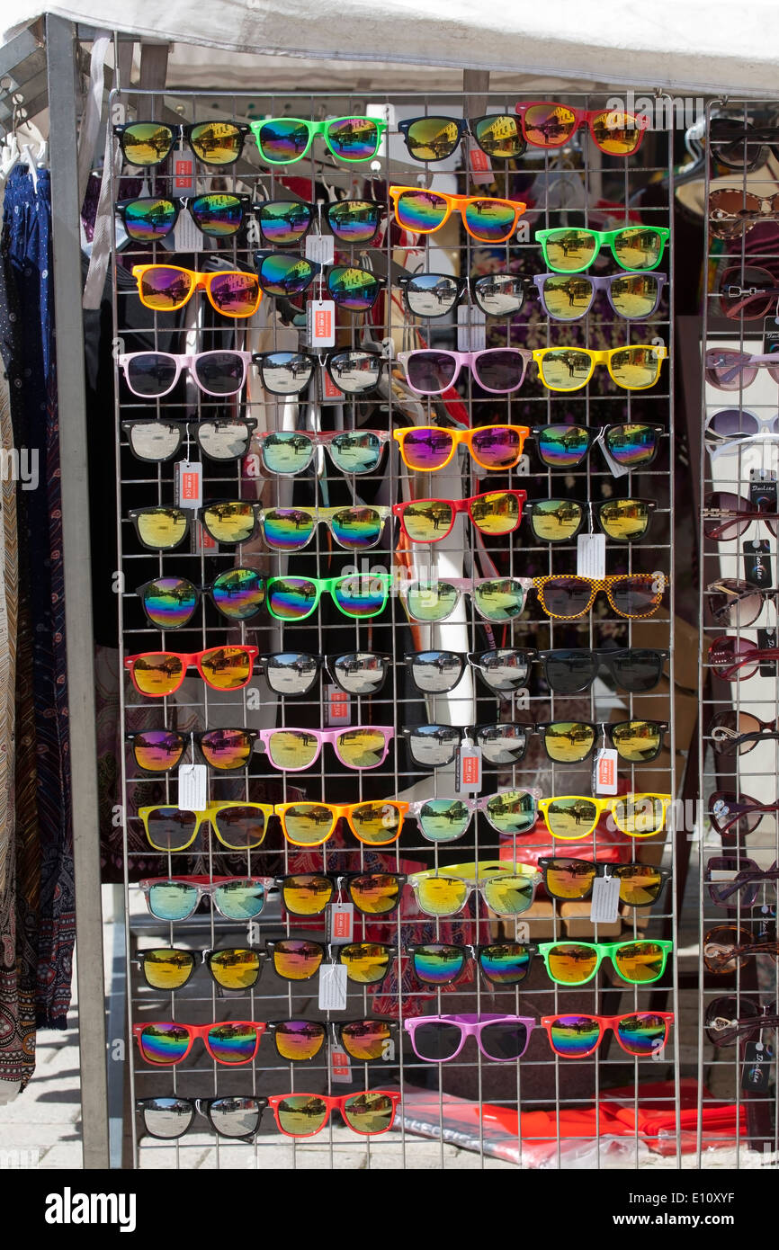 sunglasses at market square stall, Finland Stock Photo Alamy