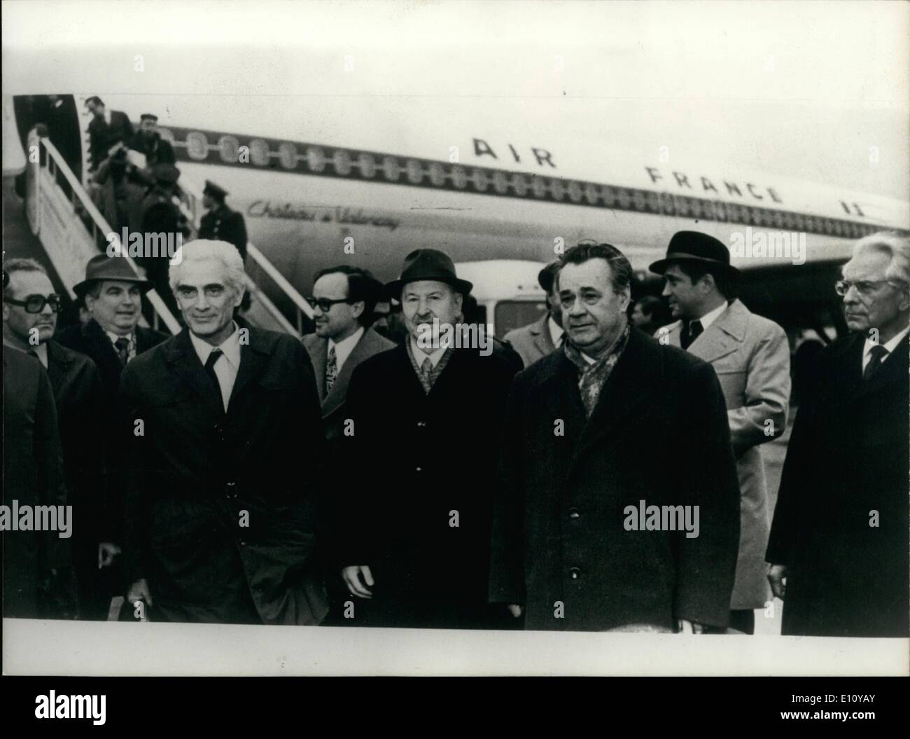 Oct. 10, 1974 - Arrival of Alvaro Cunhal in Moscow. A. Cunhal the state minister of the republic of Portugal and see Gen of the Stock Photo