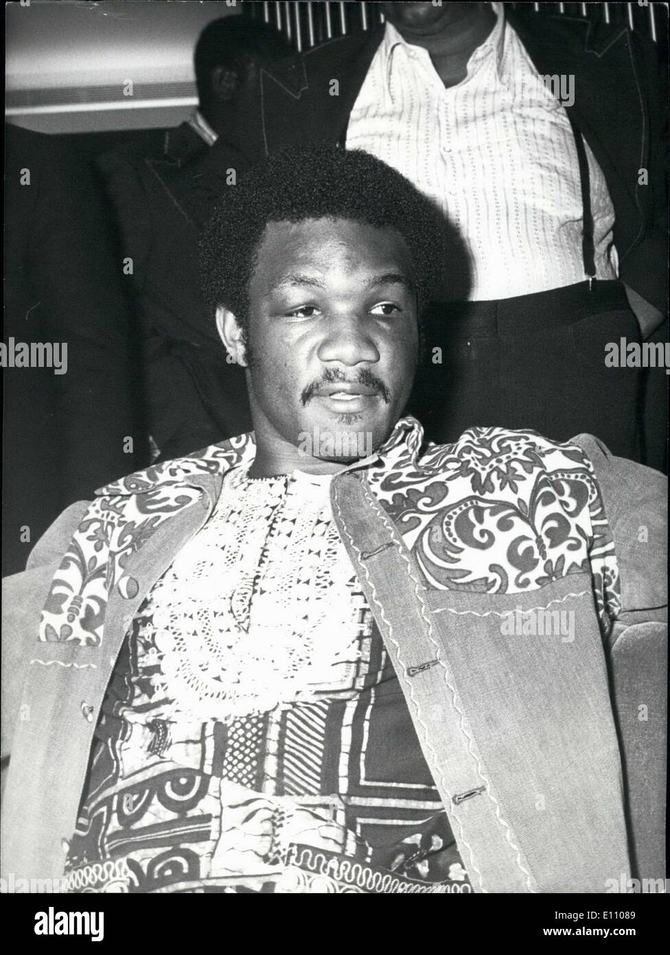 Nov. 03, 1974 - Cassius Clay beat him in the Zaire match and he is on his way back to the US. Stock Photo