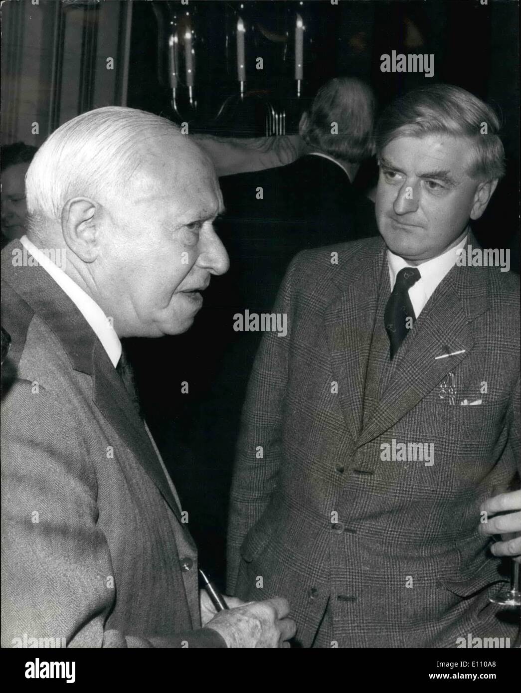 Nov. 11, 1974 - Men of the year luncheon: Pictured at today's men of the Luncheon at the Savoy Hotel, are Lord Shinwell (left), Stock Photo