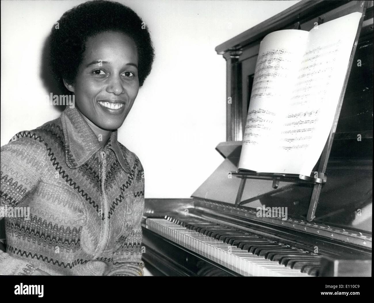 Feb. 02, 1975 - Nerine Barrett, Jamaican Born Pianist to Play Chopin Concerto at Royal Festival Hall. The Jamaican born pianist Stock Photo