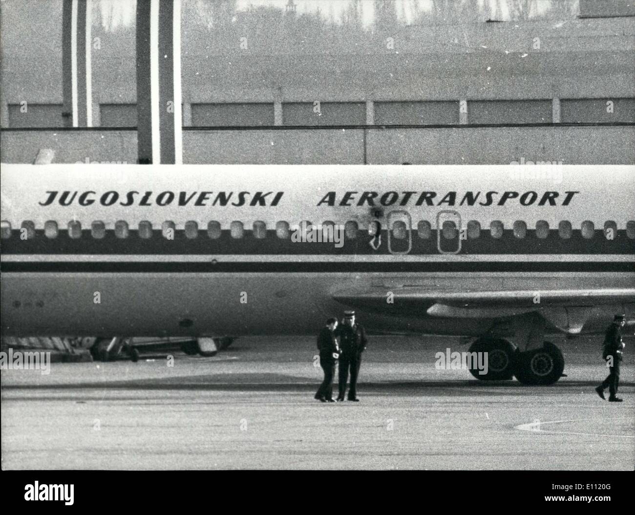 Jan. 13, 1975 - Yugoslavian Plane Shot by a Bazooka at Orly Airport Stock Photo