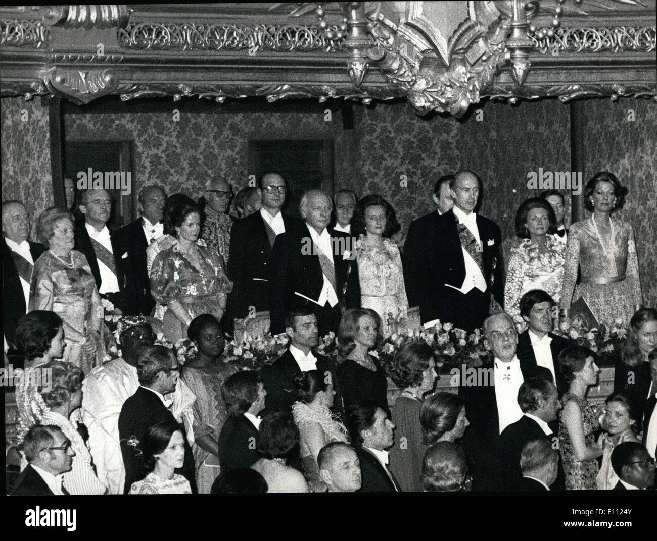 Apr. 22, 1975 - Here are Walter Scheel and President d'Estaing, along with their wife, at the opera to see Strauss's ''Elektra. Stock Photo