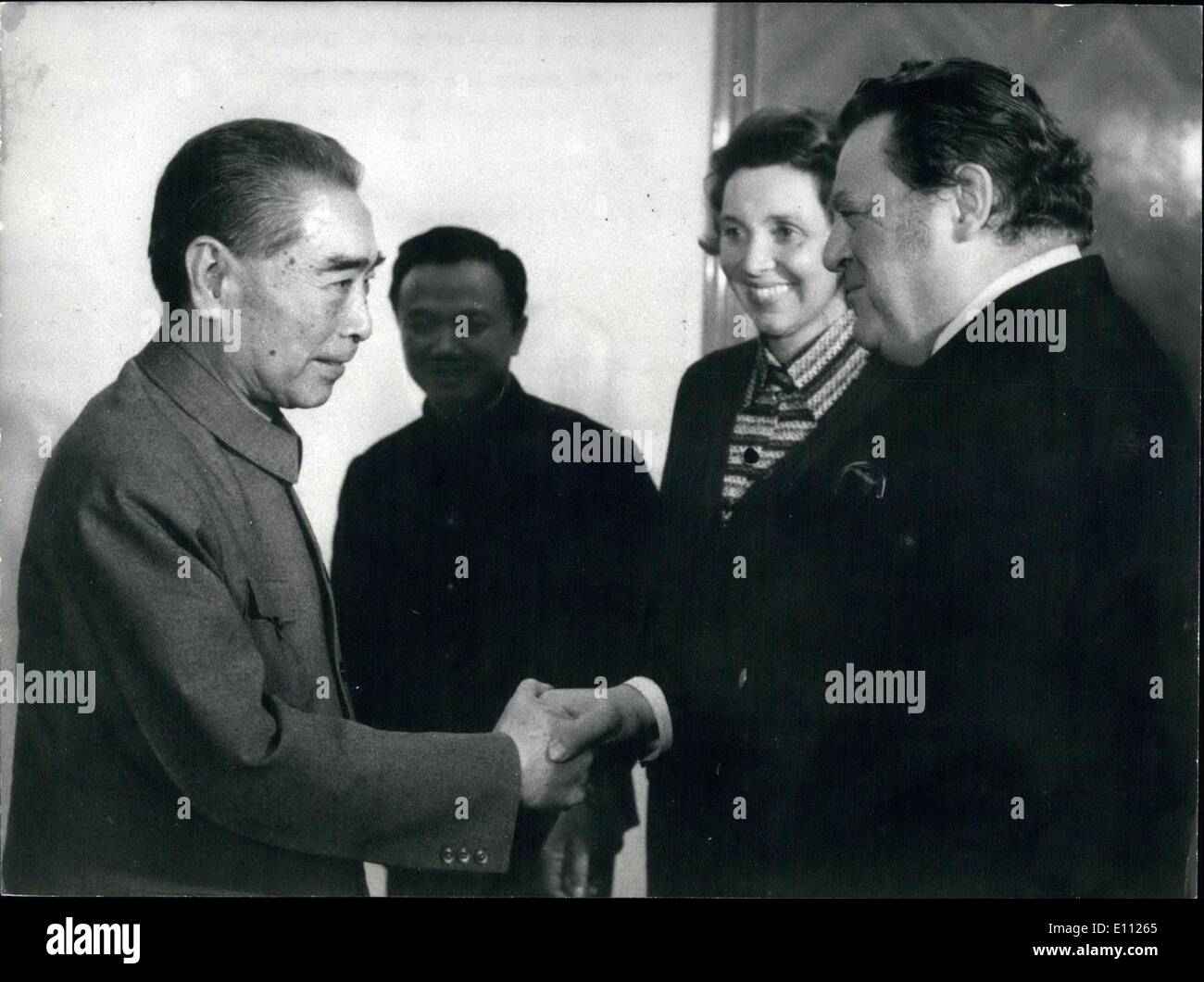 Jan. 21, 1975 - German Prime Minister Cho En Lai received Franz-Josef ...