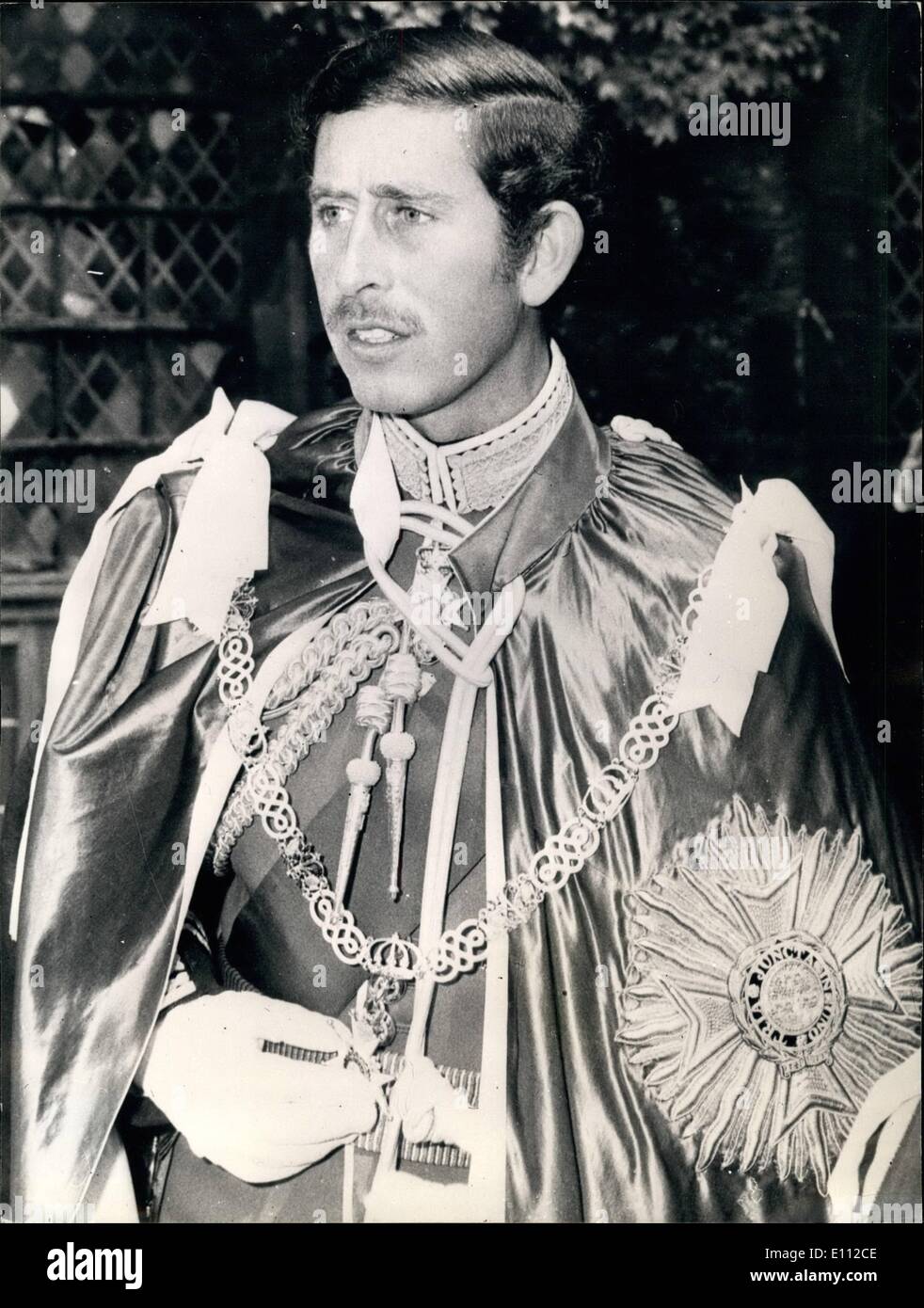 May 05, 1975 - The Prince of Wales is Installed as Great Master of the Most Honourable Order of the Bath by the Queen. H.M. The Stock Photo