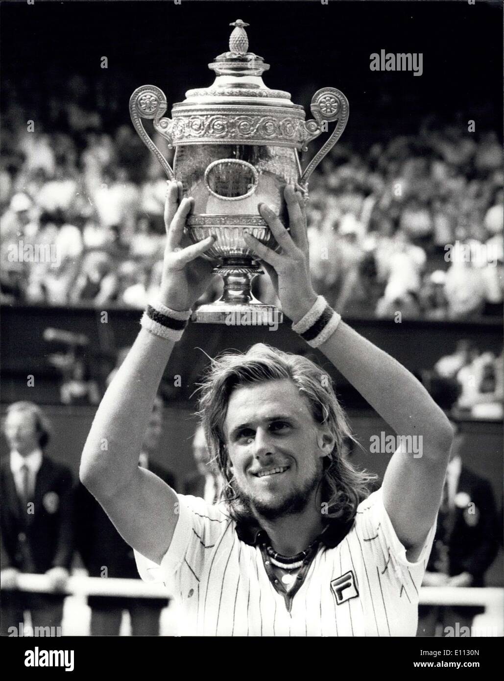 Jul. 03, 1975 - Bjorn Borg of Sweden is the 1976 Wimbledon singles ...