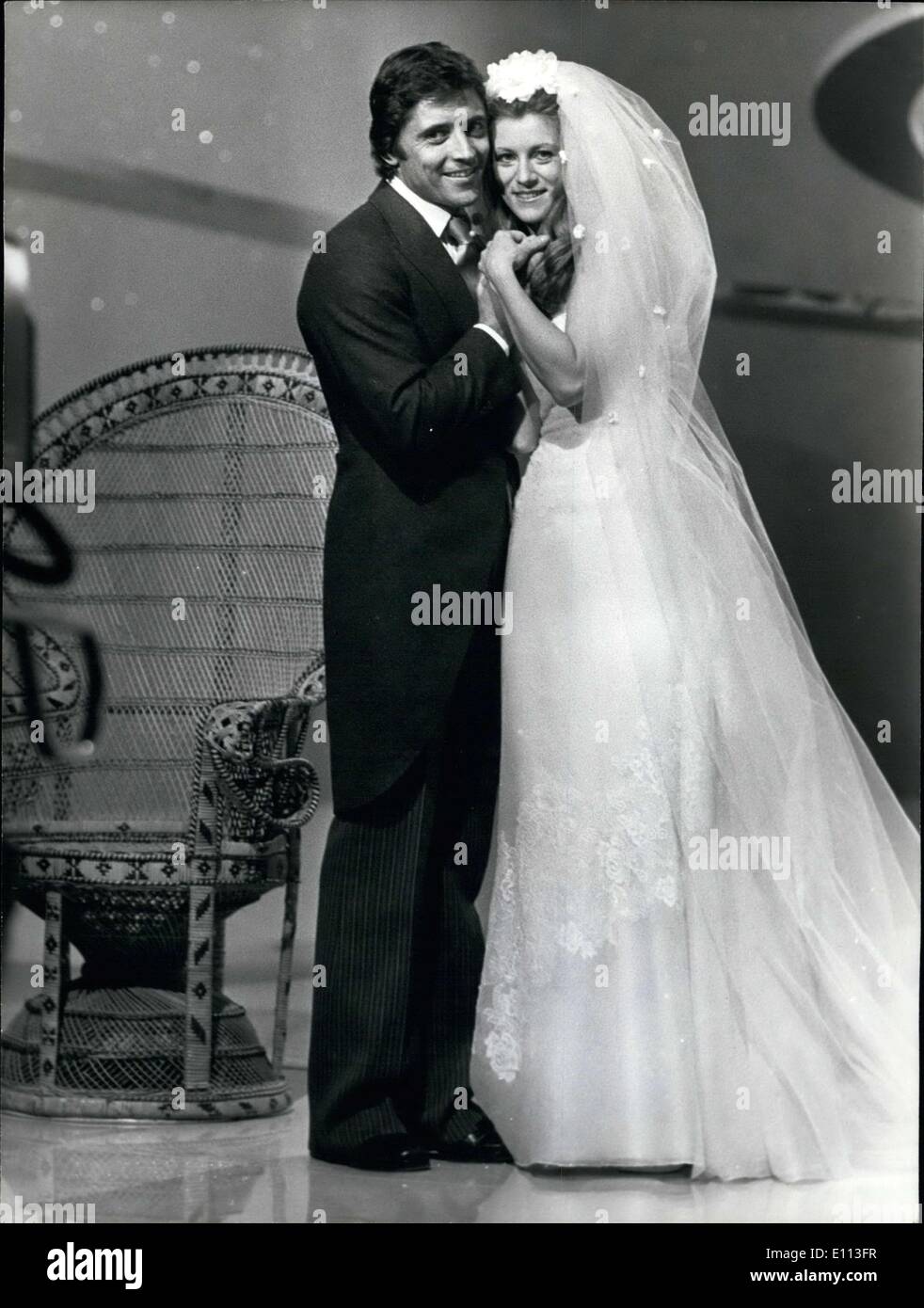 Sep. 26, 1975 - Have Sheila and Sacha Distel abandoned their respective partners to marry one another? No worries! The two singers participated in this ceremony for Sacha Distel's upcoming television show that will be premiered Saturday. Stock Photo