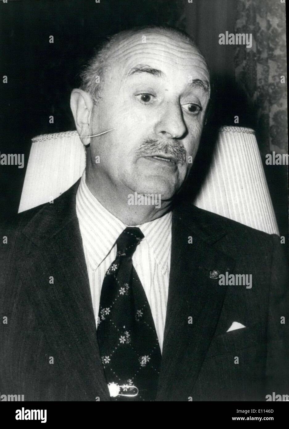 Oct. 29, 1975 - Here is a portrait of Spain's President of the Regency, Alejandro Rodr?guez de Valc?rcel, who is waiting until Prince Juan Carlos succeeds. Stock Photo