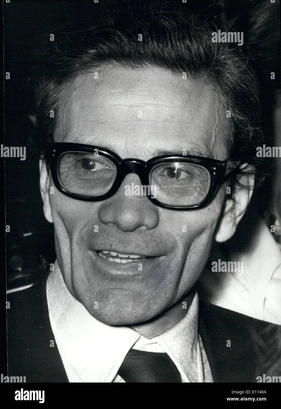Nov. 02, 1975 - Italian film-maker Pier Paolo Pasolini, who made several movies, of which the two most recent are ''Le Decameron'' and ''The Caturbury Tales,'' was found dead Sunday morning, the victim of an assassinantion, on Ostie beach, close to Rome. From Bologna originally, Pier Paolo Pasolini was a leftist. He was 53 years old. Stock Photo