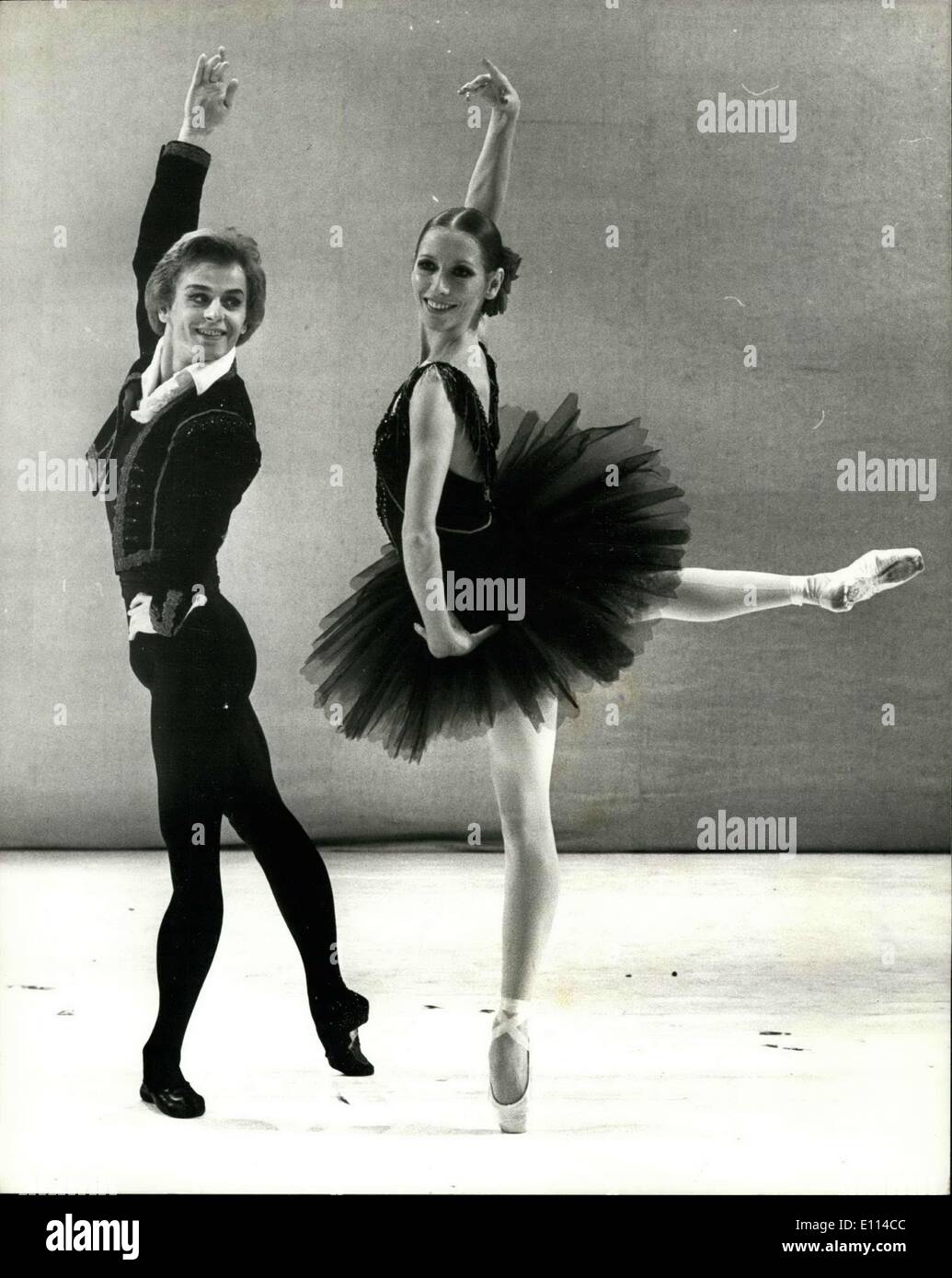 Nov. 05, 1975 - Russian Dancers to Dance Together for the First Time in This Country For BBC Television: Russian Dancers Natalia Makarova, and Mikhail Barydhnikov dance together for the first time in this country for BBC's television's ''Gala Performances'' The recording takes place at Sadler's Wells Theater tomorrow, and the Performances will be shown on BBC-1 at the end of the year. Both dancers are former members of the Kirov Ballet, and are currently dancing with the Royal Ballet- but not together Stock Photo
