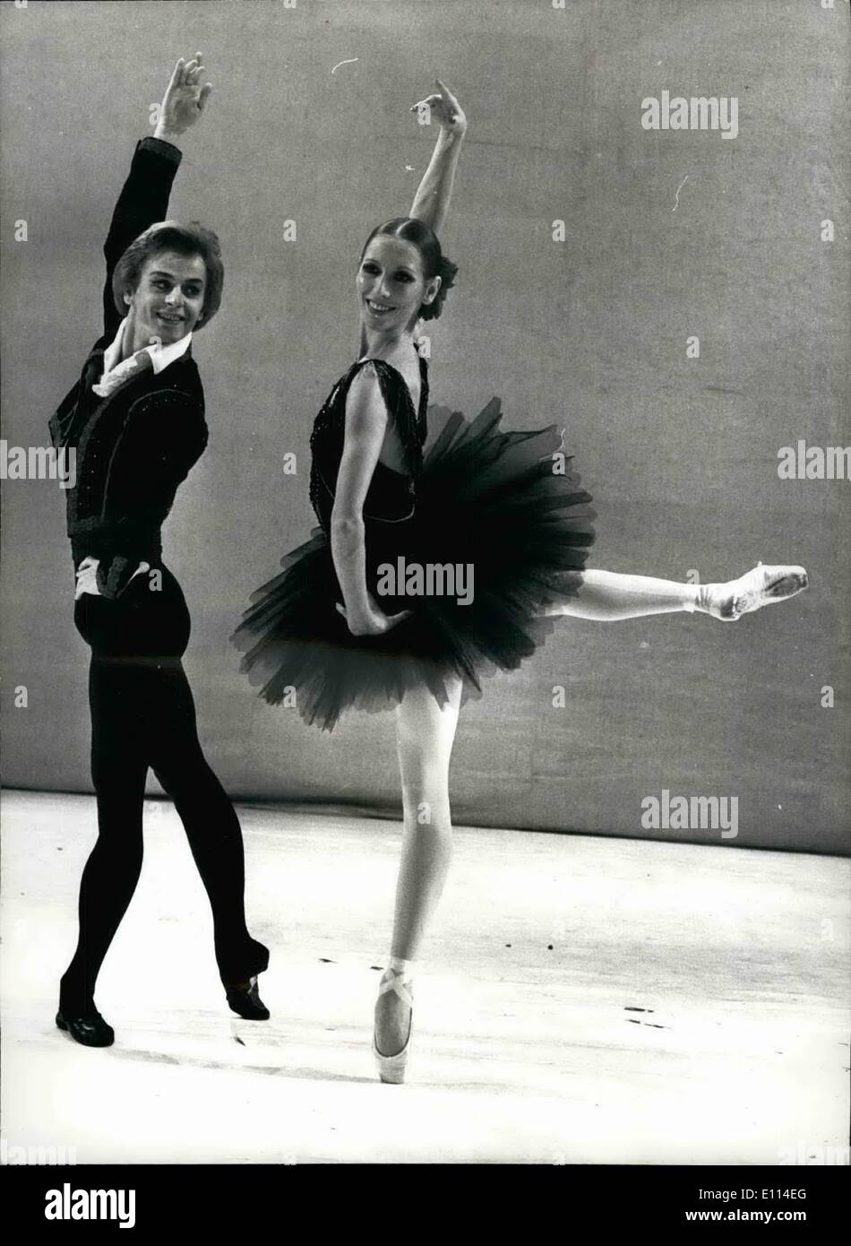 Nov. 11, 1975 - Russian Dancers To Dance Together For The First Time In This Country For BBC Television: Russian dancers Mikhail Baryshnikov and Natalia Makarova dance together for the first rime in this country for BBC's television's ''Gala Performance ''. the recording takes place at Sadler's Wells Theatre tomorrow, and the performance will be shown on BBC-1 at the end of the year. Both dancers are former member of the Kirov Ballet,m and are currently dancing with the Royal Ballet - out act together Stock Photo