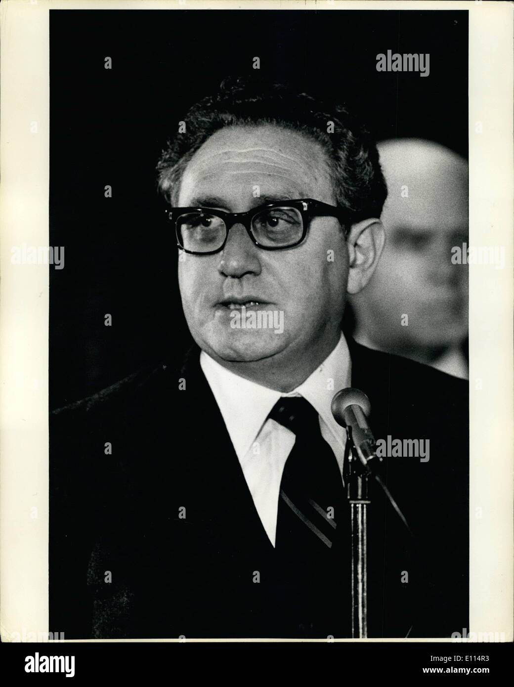 Nov. 11, 1975 - Secretary of State Henry A. Kissinger during a press conference at the United Nations. ne Stock Photo