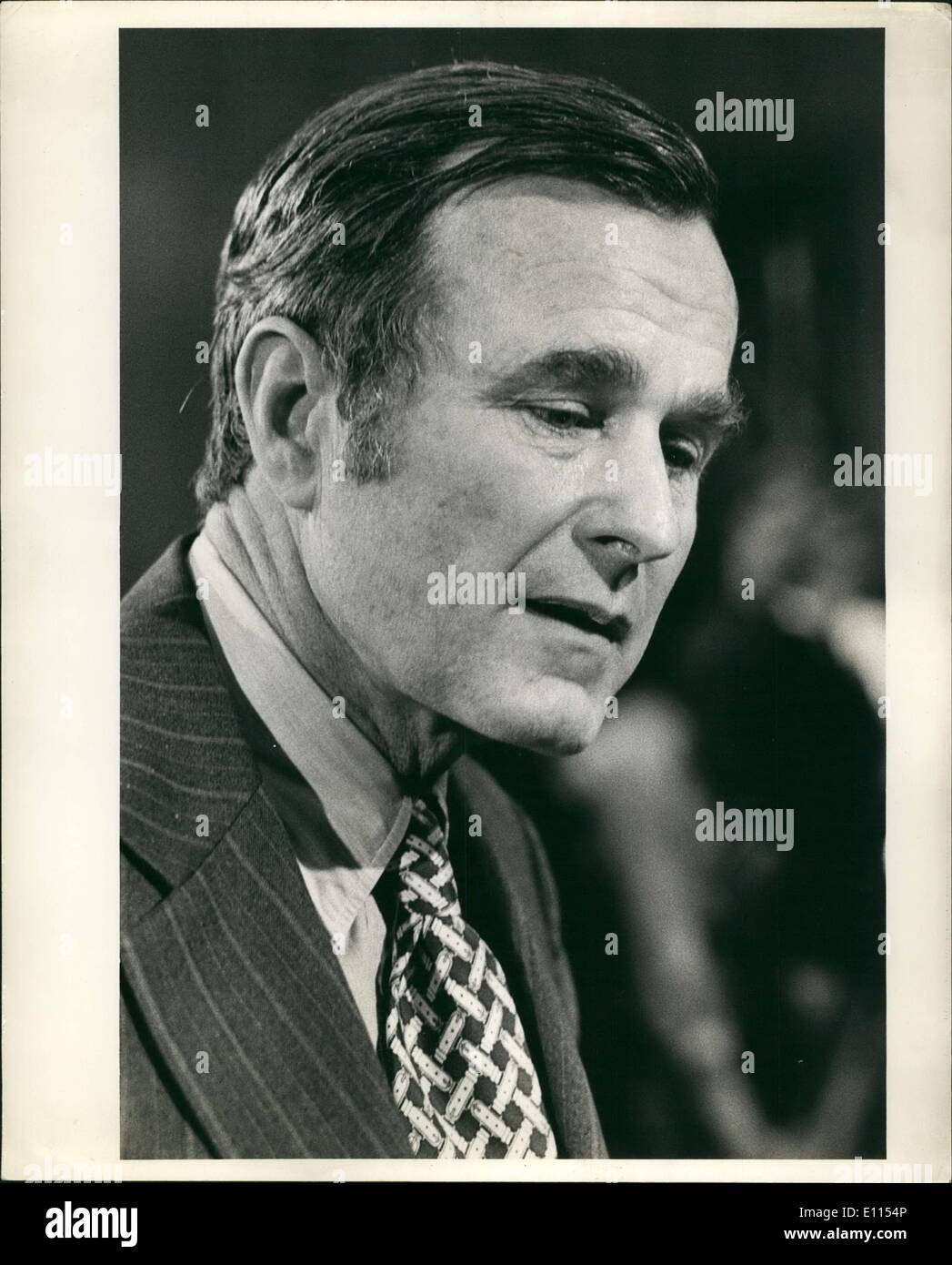 Dec. 12, 1975 - Washington D,C. Ambassador George Bush before the start of confirmation hearing by the Senate Armed Services Committee in connection with his nominations ad director of the Central Intelligence Agency (CIA) Stock Photo